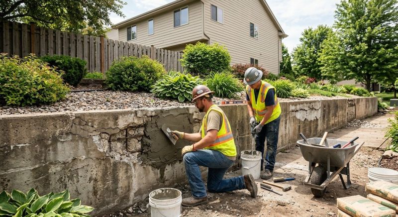 Brick Retaining Wall Repair in Ames, IA