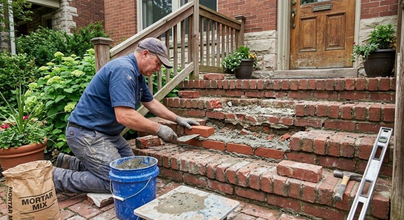 Brick Stoop Repair in Ames, IA