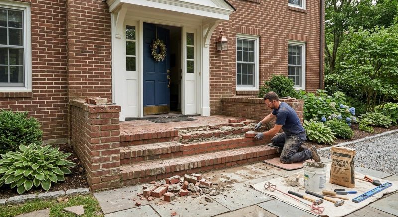 Brick Stoop Repair in Ames, IA