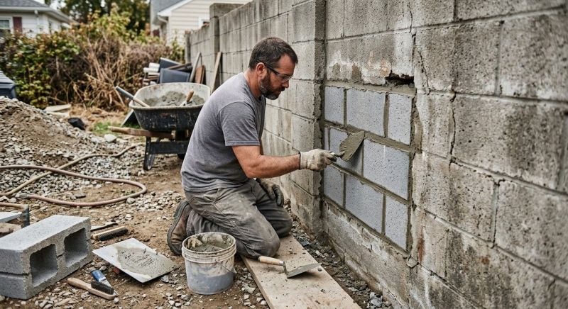 Cinder Block Wall Repair in Boone, IA