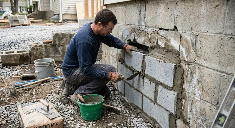 Concrete Block Repair in Johnston, IA