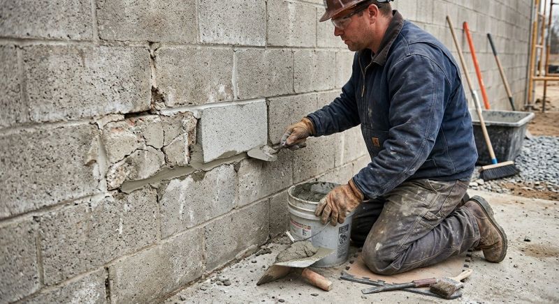 Concrete Block Repair in Madrid, IA