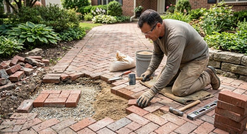 Entryway Brick Repair in Ames, IA