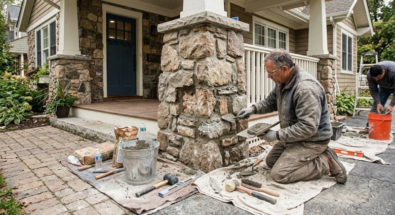 Stone Column Repair in Ames, IA
