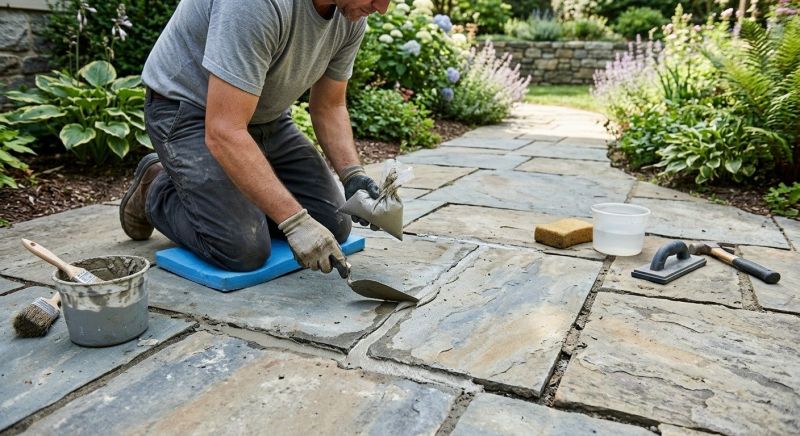 Stone Walkway Repair in Ames, IA