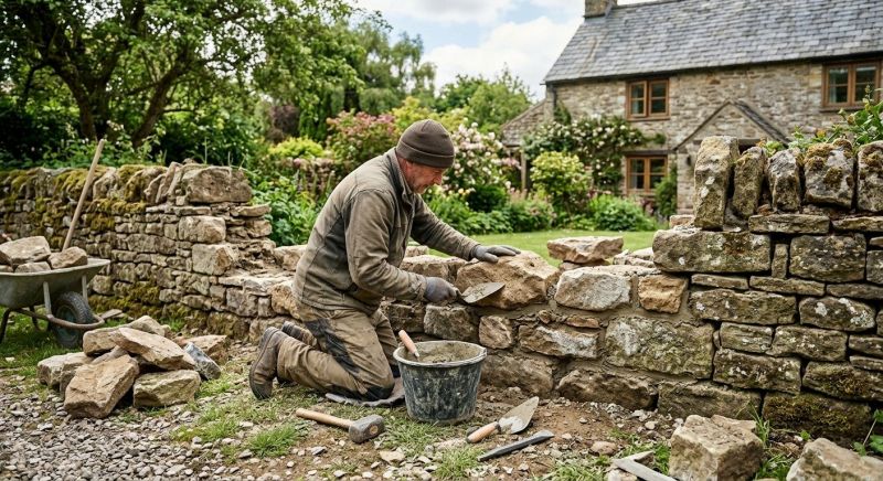 Stone Wall Repair in Granger, IA